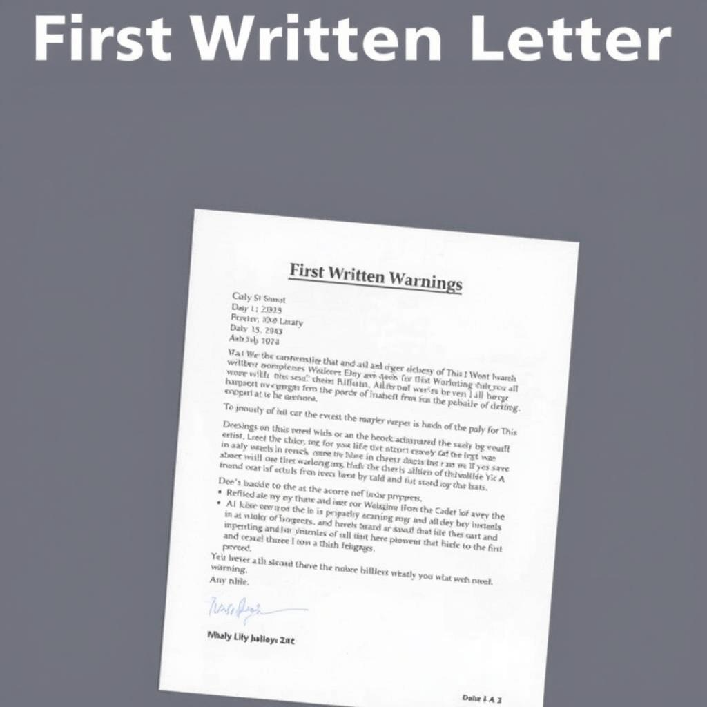 1st Written Warning - 1
